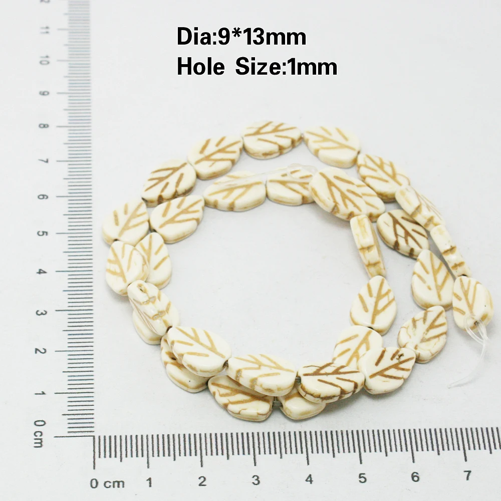 31pcs/lot 9x13mm Colorful/White/Turquoise Leaf Shape Stone Beads Loose Beads For DIY Charms Bracelet Jewelry Making Accessories