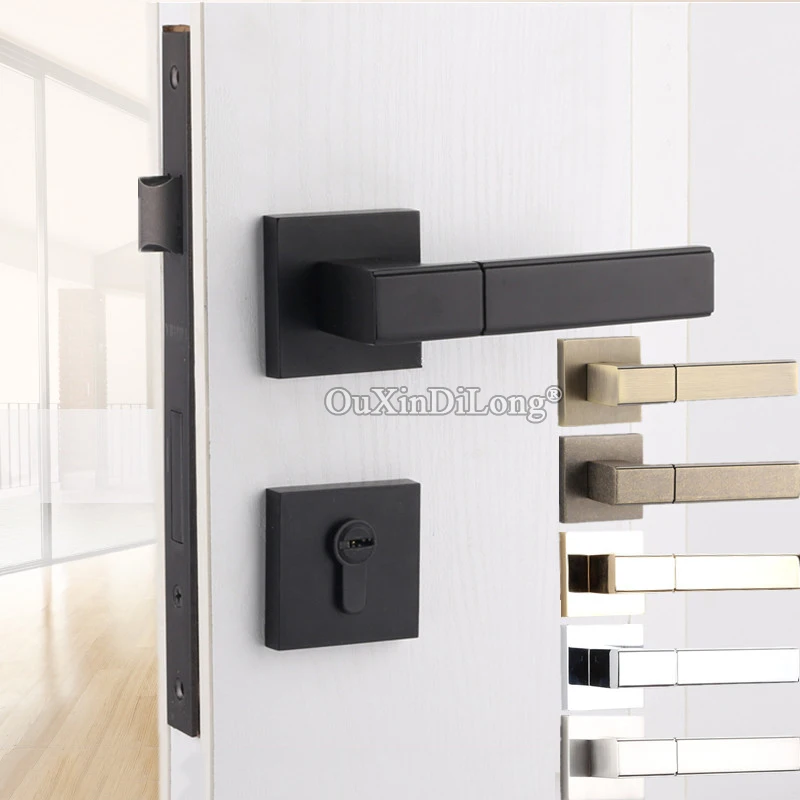 

Роскошный европейский бесшумный врезной дверной замок, набор для интерьера гостиной, спальни, ванной комнаты, бесшумный разделенный дверной замок, комплект для дверей 35 ~ 50 мм