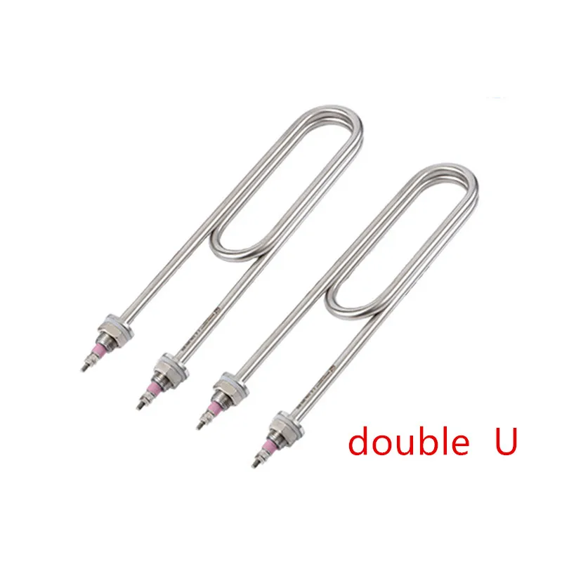 3KW/4KW/6KW/8KW Stainless Steel Double U-type Heating Tube for Steamed Rice Machine M16X25 Flange Tubular Water Heater Element