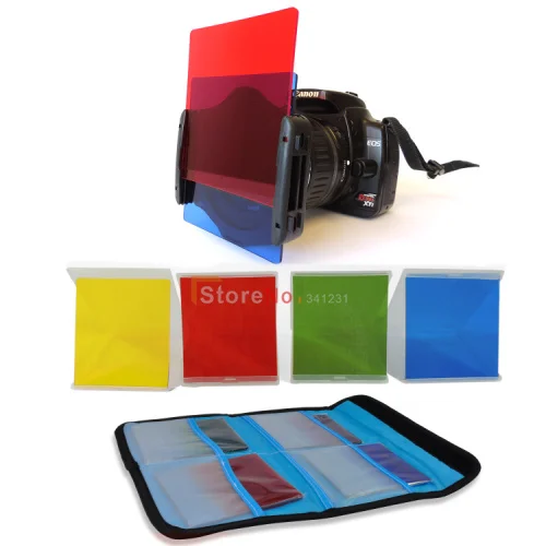 Wholesale Essential Color Green Blue Red Yellow Square Filter holder Kit + Pouch bag case  for Cokin P