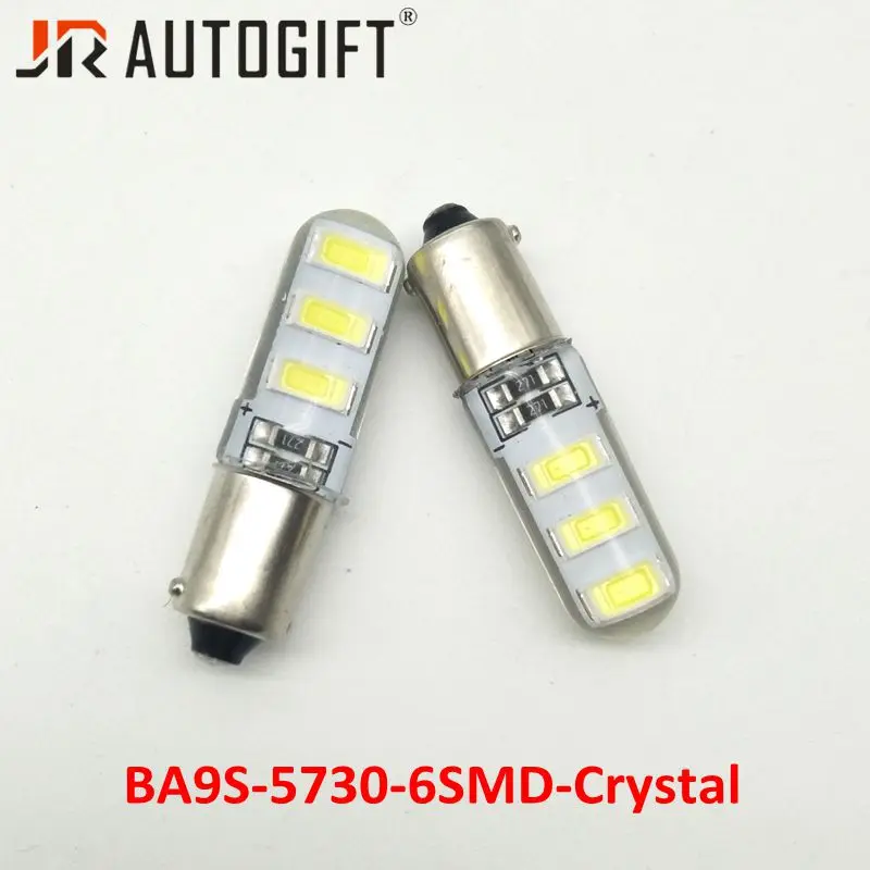 

100Pcs Car styling BA9S 6smd 5630 5730 crystal lamp parking 12V/24V BA9S silicone T4W 6Led Bulb external light reading bulb