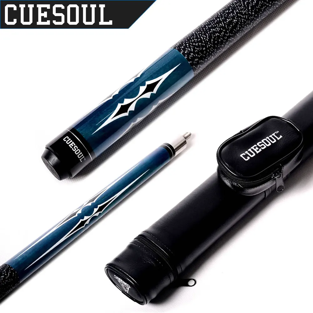 CUESOUL E103+CASE 1/2 Jointed Maple Pool Cue Stick With 1 Butt and 1 Shaft Billiard Cue Tube Case