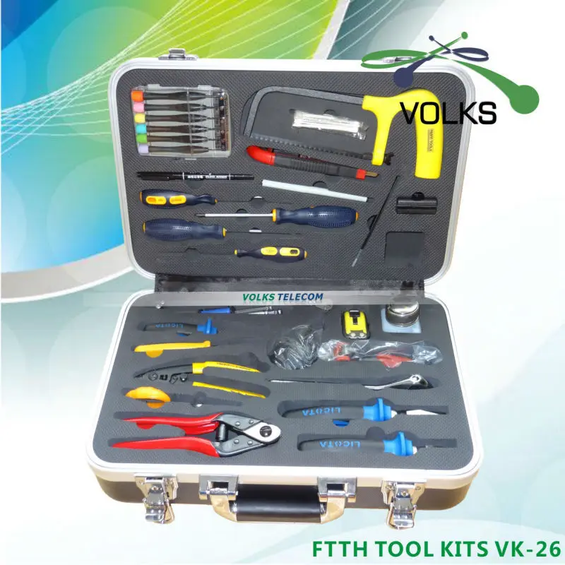 

26 In 1 Fiber Optic FTTH Tool Kit with Cutter Clouser and Loose tube stripper free shipping