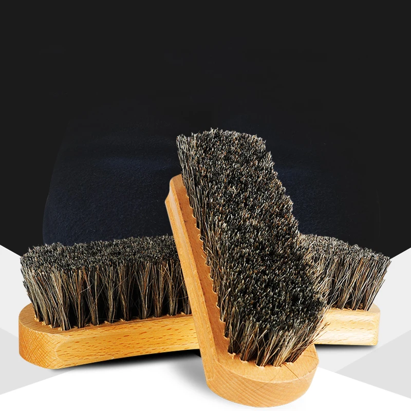 Superior horsehair brush, shoe brush, suede soft fur shoes cleaning and dust removal tools