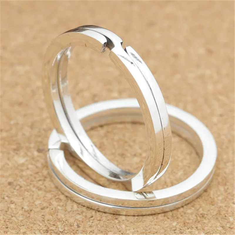 925 Sterling Silver Large Key Ring Split Ring for Key Chain Diameter 30mm