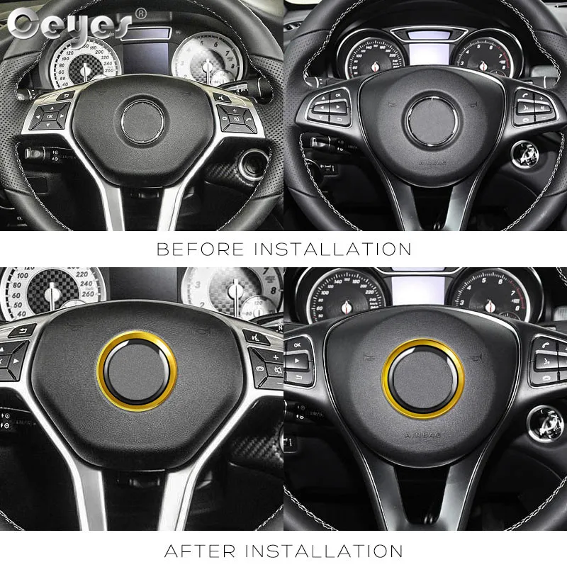 Ceyes Car Steering Wheel Ring Styling Accessories Decoration Sticker Circle Case For Mercedes Benz GLA W203 W211 W205 W204 Cover