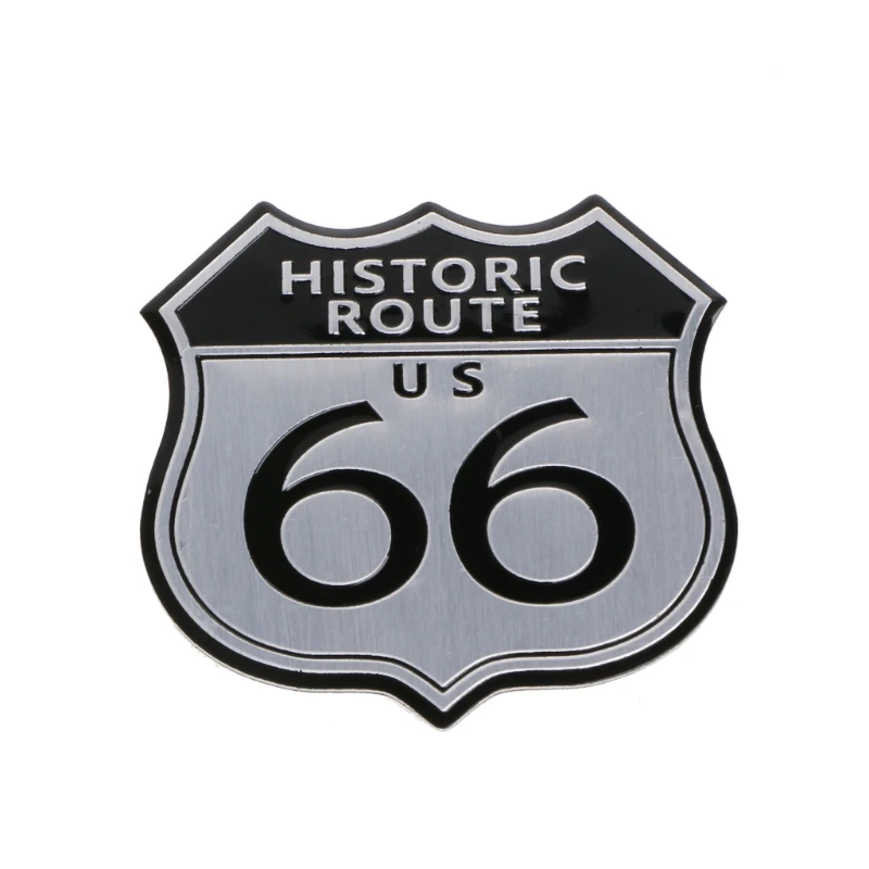 3D Car Emblem Badge Sticker Decal Metal Route 66 For Cadillac US SRX Ford