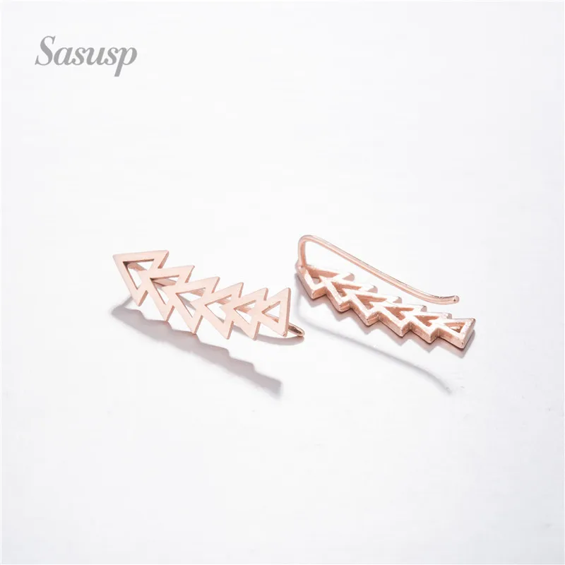 Sasusp Trendy Triangle Arrow Ear Climbers Earrings For Women Geometric Jewelry For Mother Daughter Sister Christmas Gift