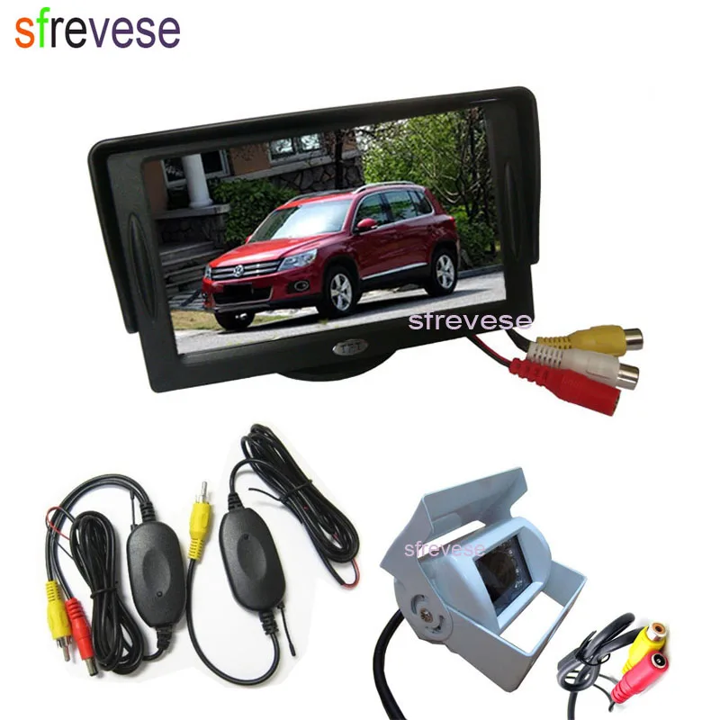 White Wireless 18 IR Night Vision CCD Reversing Parking Backup Camera + 4.3