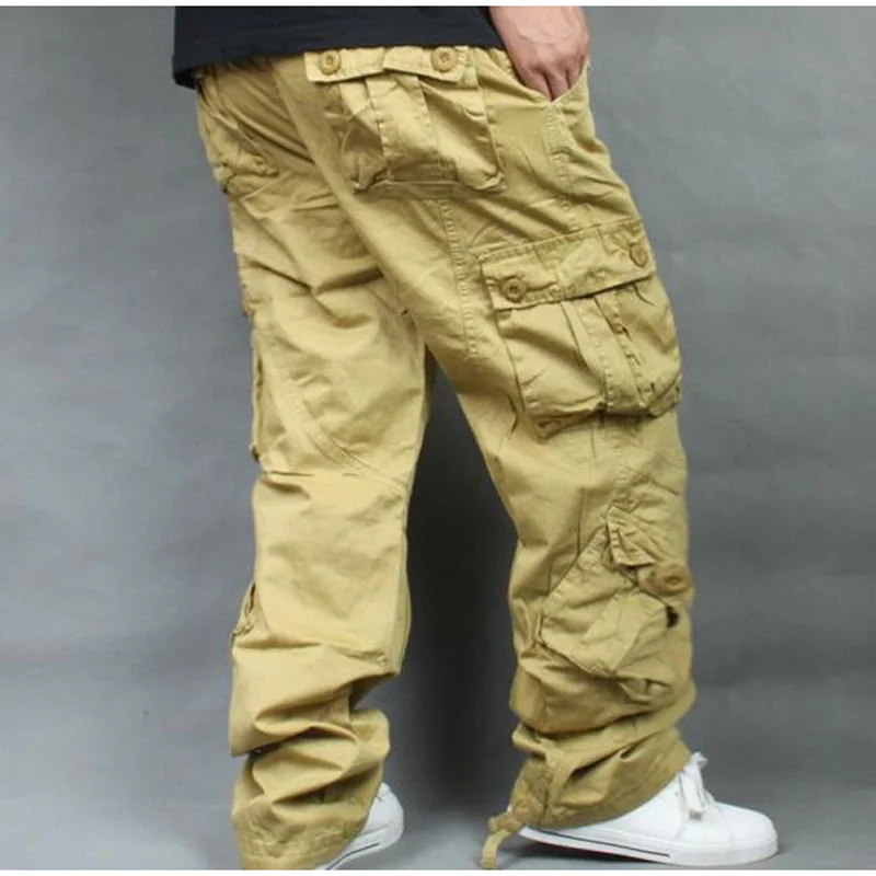 

New Loose Cargo Pants Overalls Hip Hop Men's Cotton Trousers Hiphop Men Baggy Casual Pants Mens Plus Size 40 42 44 46