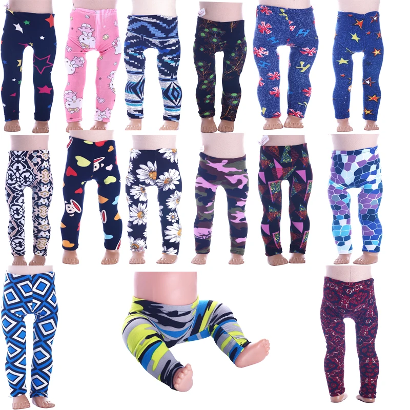 Doll Leggings Color Pattern Clothes Accessories Fit 18 Inch American&43 Cm Born Baby Our Generation Birthday Girl's Toy Gift