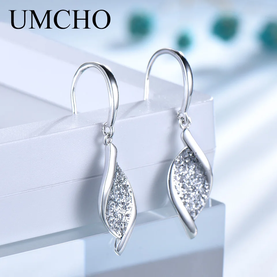 UMCHO Elegant 925 Silver Sequin Women Drop Earrings for Anniversary Party Gifts Fine Jewelry Decorations