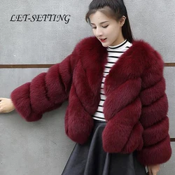 Zima futro koreański kobiet krótki płaszcz duży rozmiar 4XL faux fur coat krótki kobiety faux fur coat fox