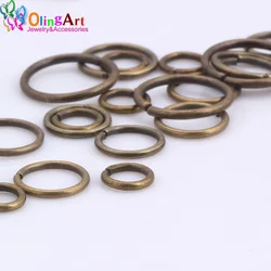 OlingArt-Bronze Chapeamento Jump Ring, Link Loop, Mixed Size, DIY Fazer Jóias, Diâmetro do Fio Conector 0.7mm, 3mm, 4mm, 5mm, 6mm, 7mm, 8mm
