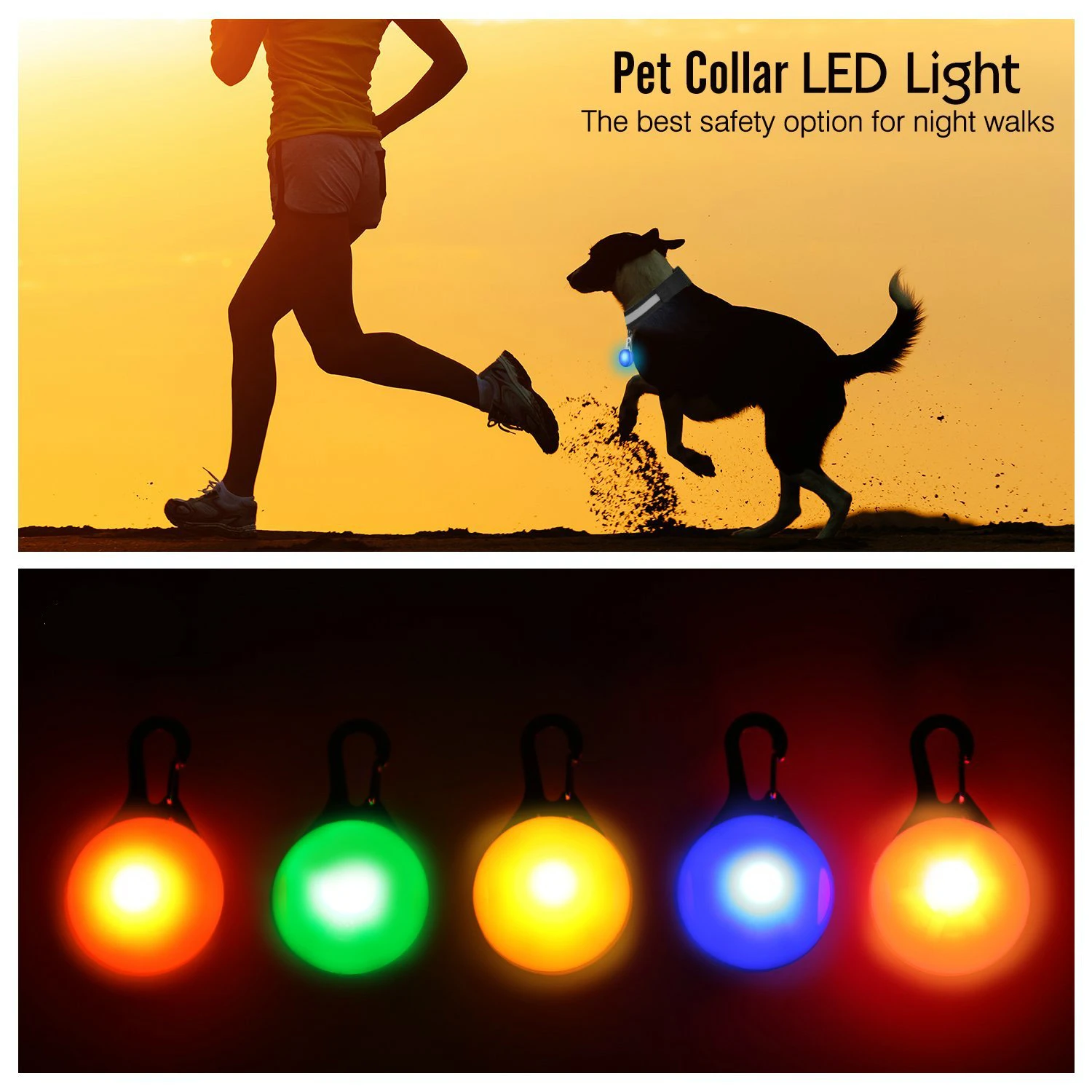 Bright Pet Night Safety LED Flashlight Push Button Switch Glow In The Dark Bright Pet Dog Collar LED Glowing Collar Pet Supplies