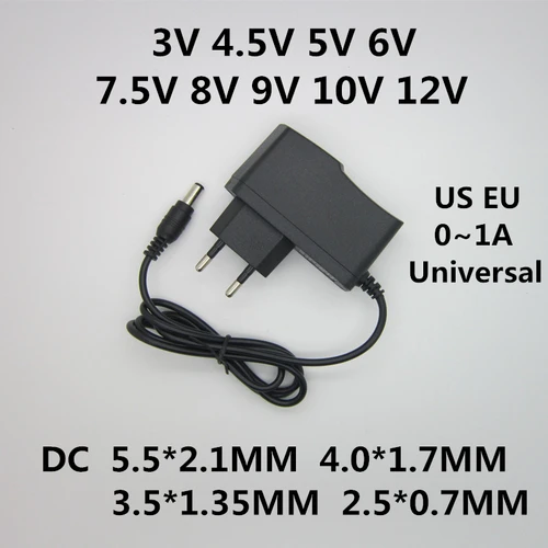 AC 100-240V DC 3V 4,5 V 5V 6V 7,5 V 8V 9V 10V 12V 1A adaptador de corriente Universal convertidor interruptor fuente de alimentación para tiras de luz LED