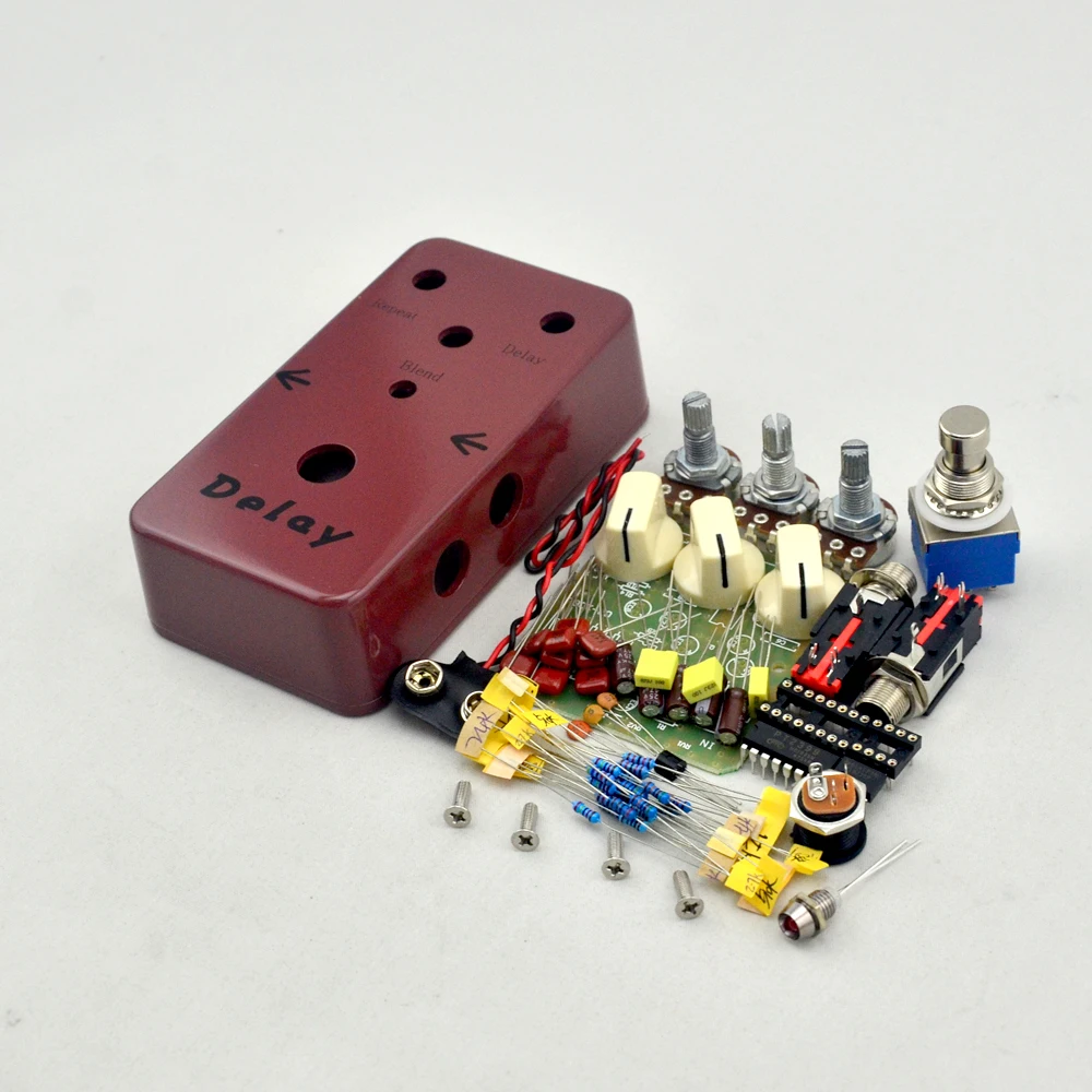 DIY LANDTONE  Delay Guitar Effect Pedal All kits With 1590B and 9PIN 3PDT Foot Switch Free Shipping