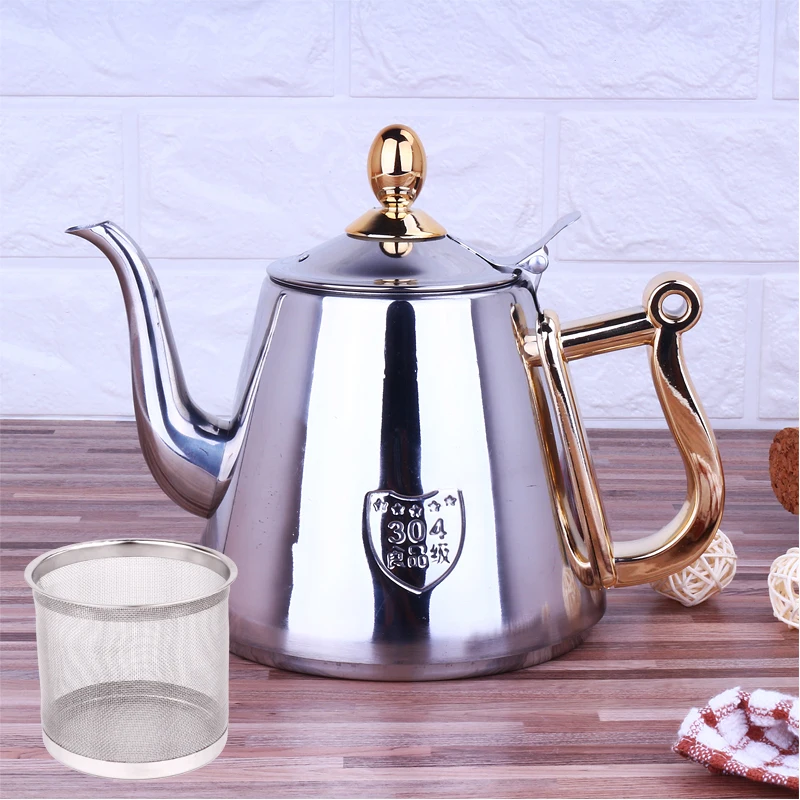 Humanized Handle Mirror Surface Delicate Water Kettle Inner With Tea Filter Induction Cooker Tea Kettle Coffee Pot 1.2L