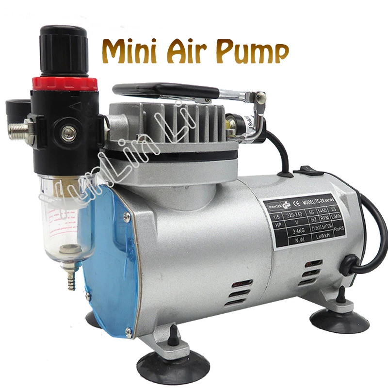 

220V 23-25 L/min 1/5Hp Small Electric Piston Vacuum Pump Airbrush Compressor MS18-2