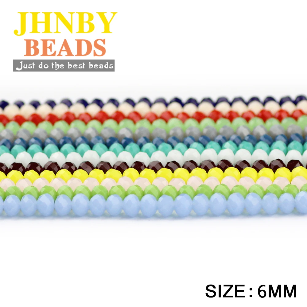 JHNBY Faceted Austrian crystal beads ball 6x4mm 50pcs Flat Round Ceramic color Loose beads jewelry making bracelets necklace DIY