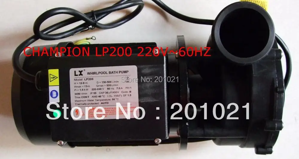 Spa bathtub pump LP200 220~240V 60HZ 1500W/2HP 3450 r/min,LX  2HP 1 Speed Chinese Spa / Hot Tub Pump / Waterway Pump Replacement