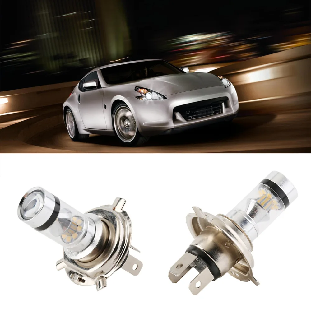 2Pcs 100W H4 LED Bulb 20 SMD Car Fog Light 12V~24V 360 Degree White Lighting Sourcing Parking Lampochka Bombillas