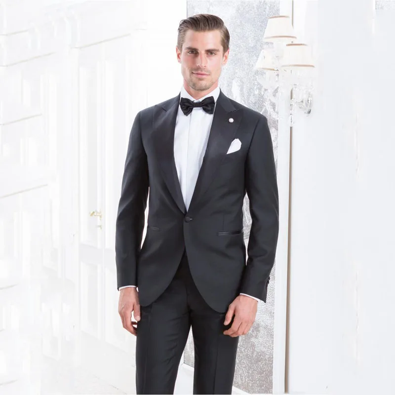 

Slim Fit Grey Men Suits Wedding Groom Tuxedos 2 Pieces (Jacket+Pants) Bridegroom Suits Best Man Blazer Latest Designs Prom Wear