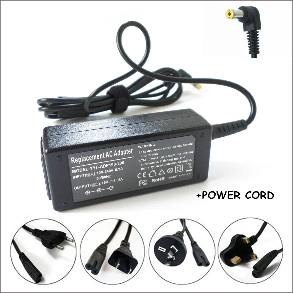 19V 1.58A 30W AC Adapter Charger For Gateway KAV60 LT20 LT2016u LT2030u LT31 N214 NAV50 Acer Aspire One ZG5 Aspire One ZA3