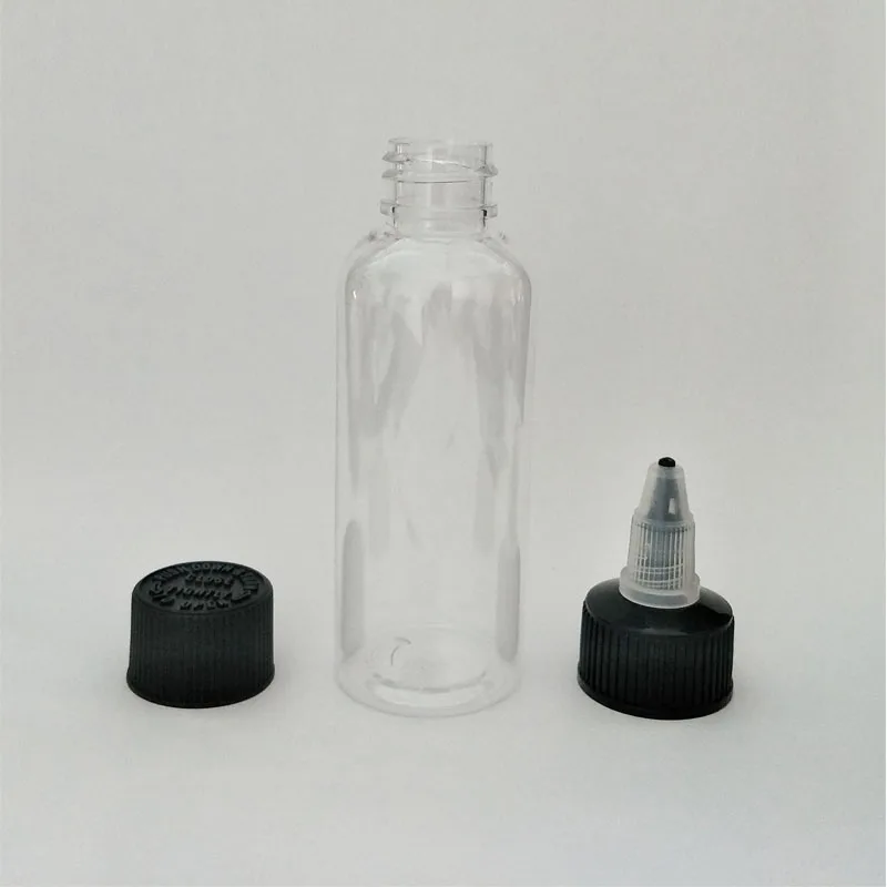 High quality 100ml PET bottle, refilling plastic bottle with childproof cap and twist off cap