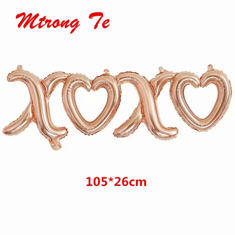 

Воздушные шары XOXO из розового золота, 105*26 см, 50 шт.