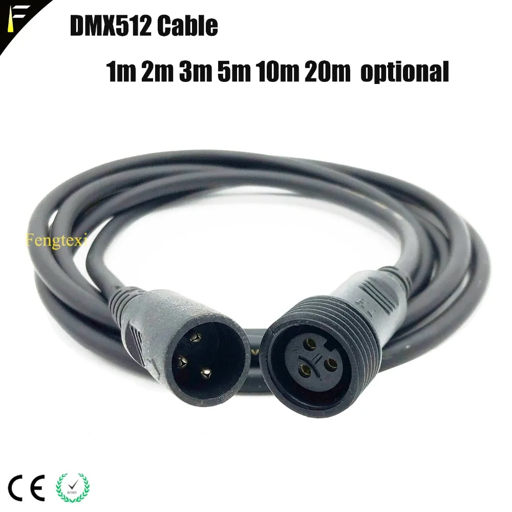 4xLOT Outdoor DMX Extension Cable IP65 Stage Par Light Waterproof Power Supply Extension Cables & EU US UK Plug Main Power Cable