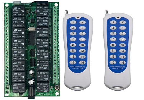 1000M Long Range DC12V 16CH Radio Controller RF Wireless Remote Control Switch System,315/433 Mhz,2*Transmitter + 1*Receiver