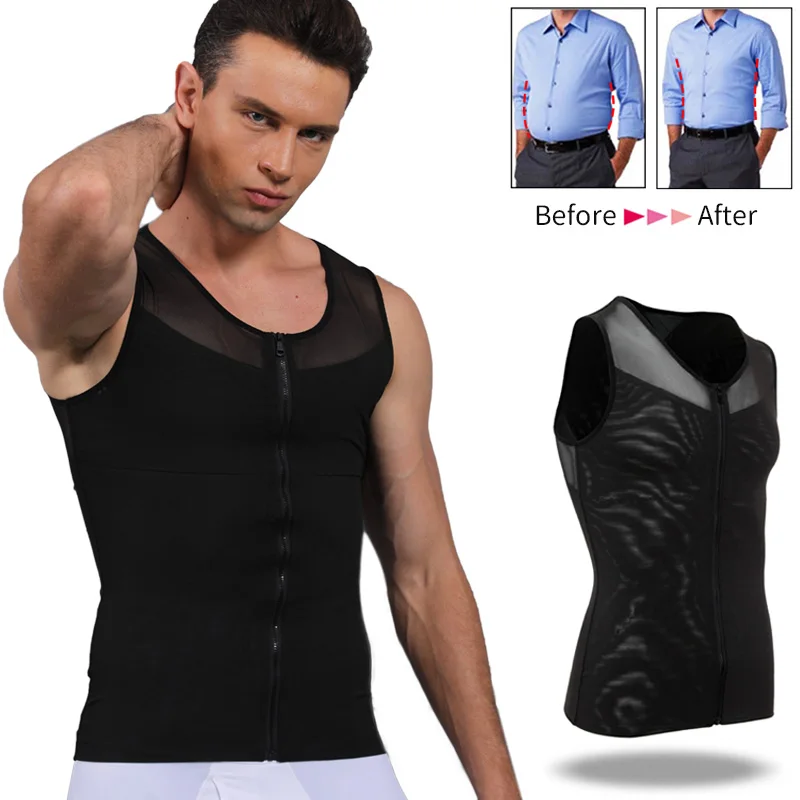 Hommes minceur corps Shaper contrôle du ventre taille formateur homme Shapewear modélisation sous-vêtements Shapers correction Posture gilet Corset