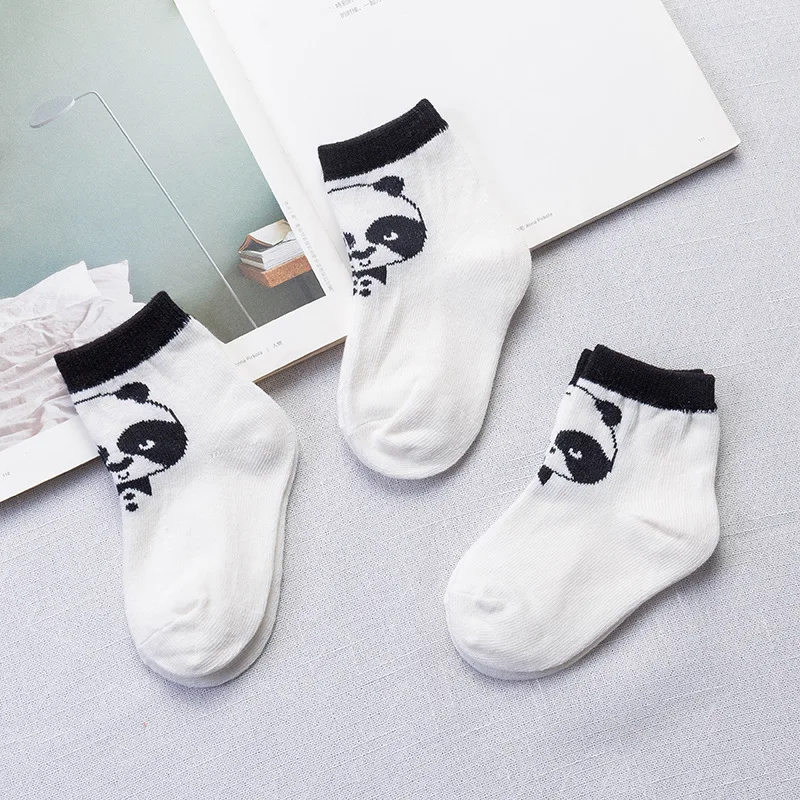 Cute Baby Socks Cotton Boys Girls Socks Fashion Kids Crew Socks Short Newborn Toddler Socks White Funny Patterned Panda Stuff