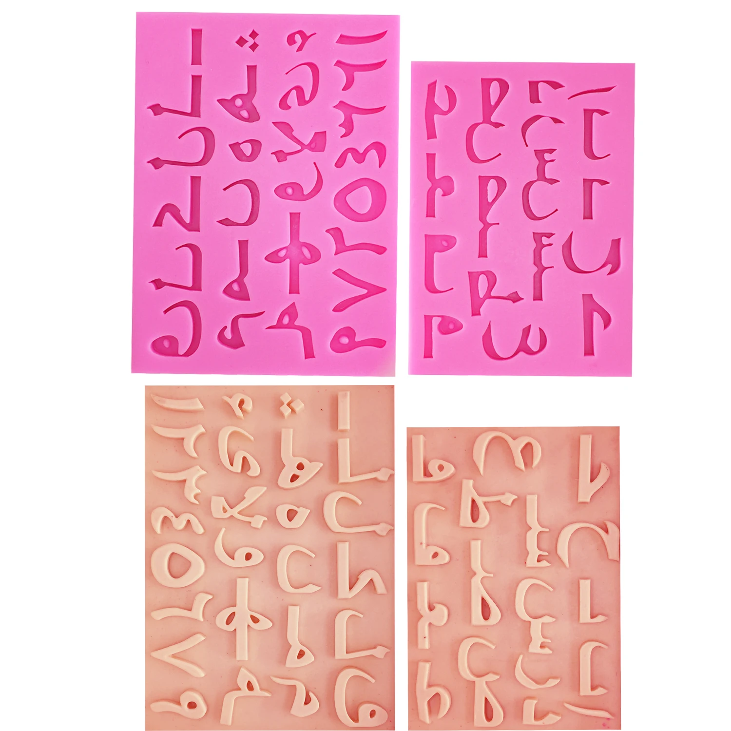 

M0268 2Pcs Arabic Alphabet Letter Number Silicone Fondant Molds Party Cake Decorating Tools Candy Chocolate Gumpaste Moulds