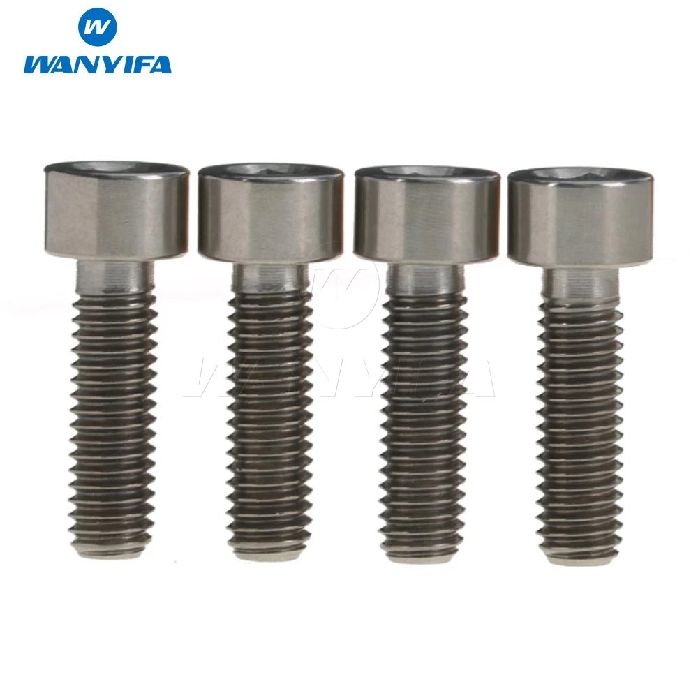 Wanyifa M6x 18 20mm Titanium Ti DIN912 Bolt Hexagon Head Allen Key Screws Bicycle Disc Break Calipe pack of 4
