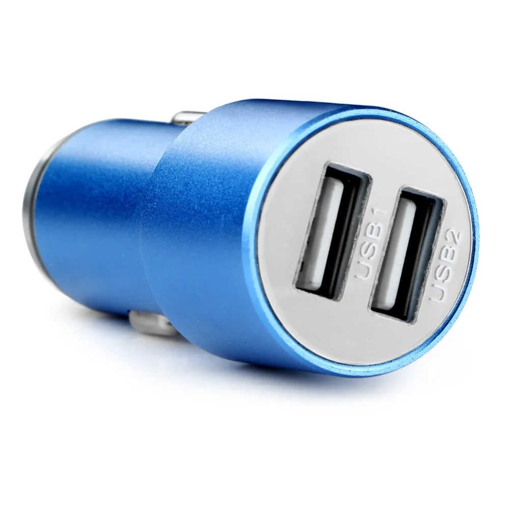 Dual USB Ports 5V2.1A Car Phone Charger Aluminum alloy USB Car Charger as Safety Hammer Mini Portable USB Travel Charger