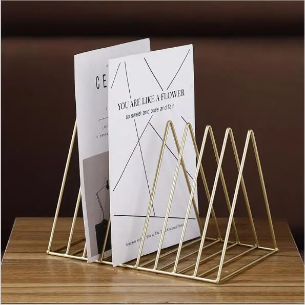 Fashion Ins Nordic Style Metal Bookends Home Decorative Desk Book Paper Organizer Holder Birthday Gift