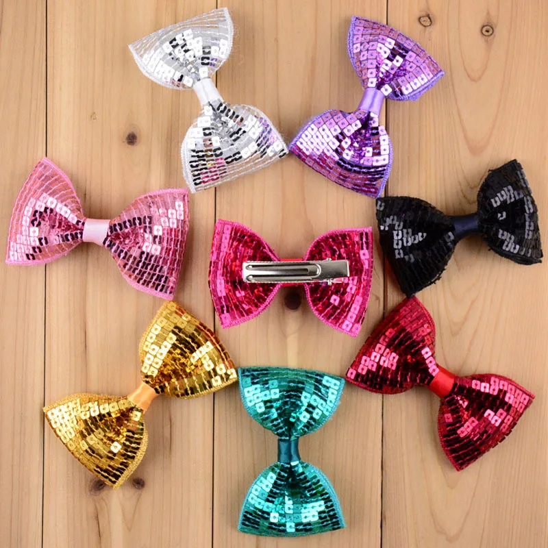 

20 pcs/lot , Glitter Bow Hair Clips , Sequin Bow Clips