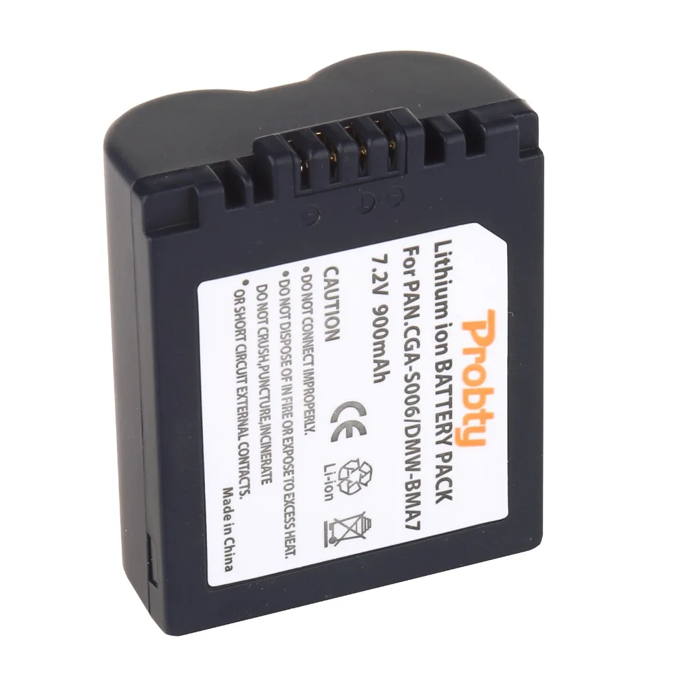 Probty 2 pièces CGA-S006 CGAS006 DMW-BMA7 batterie Li-ion pour Panasonic DMC FZ18 FZ28 FZ30 FZ35 FZ38 FZ50 FZ7 FZ8