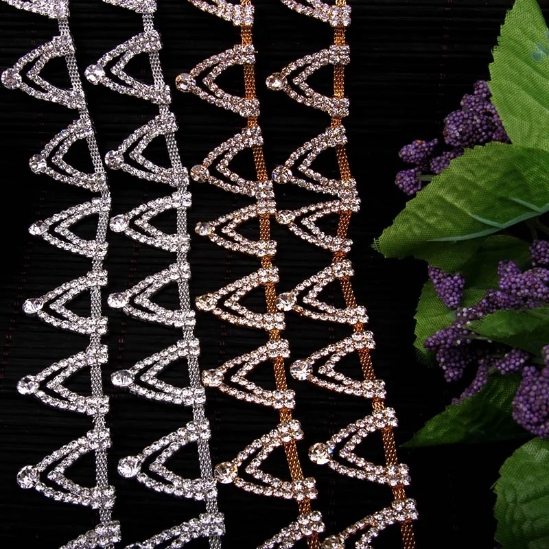 Free Shipping 5yards Rhinestone crystal Chain Bridal Sash Rhinestone Applique, Wedding Applique,Rhinestone Trimming LSRT053