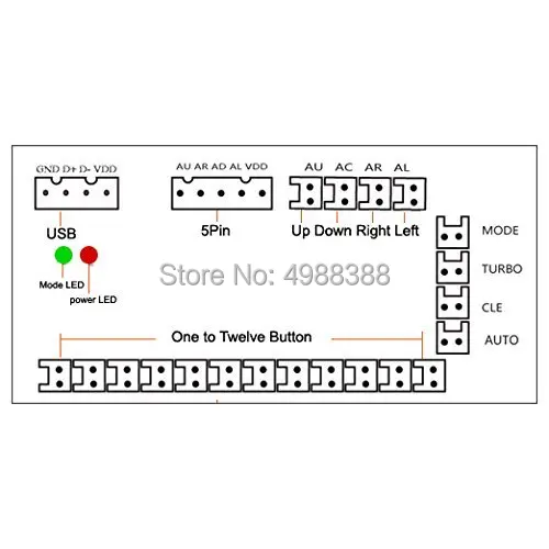 2X Zero Delay Arcade USB ENCODER PC TO JOYSTICK FOR 5PIN SANWA &JOYSTICK & 2.8MM BUTTON