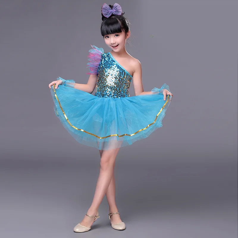 The new children 's European - style British - style dance costumes professional performance Hyun - grain sequins costumes do99