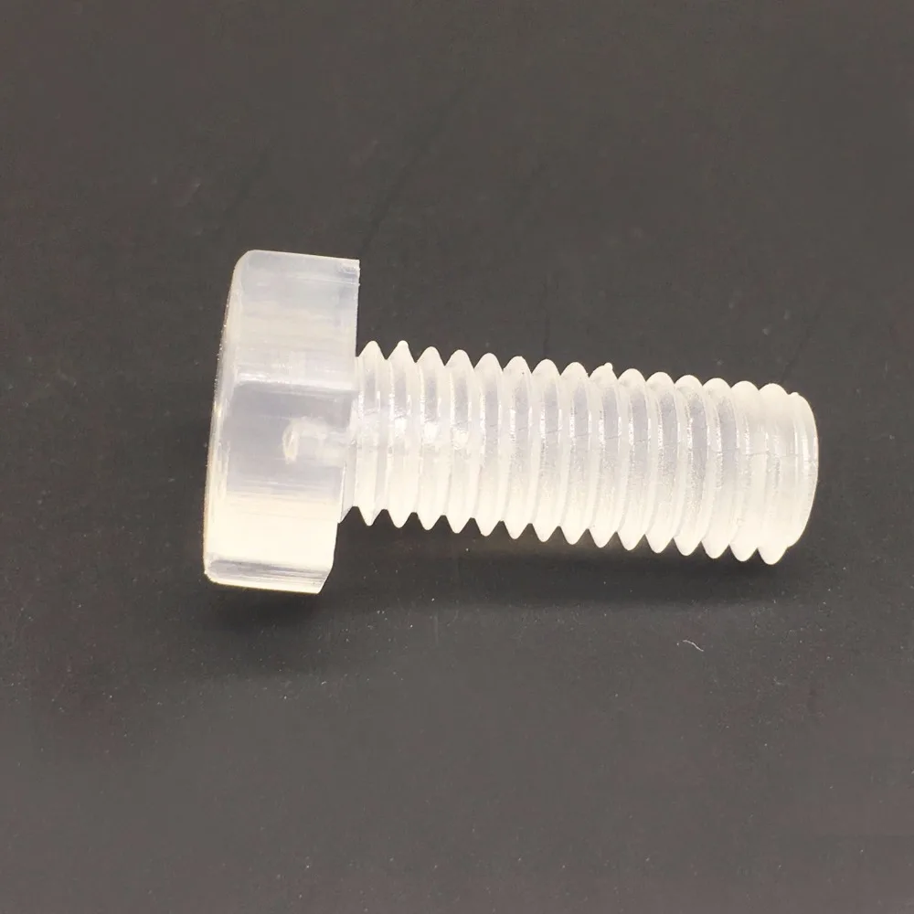 Wkooa M3x16 Hex Bolts PC Poly Screws Transparent Full Threads Metric Pack 1000