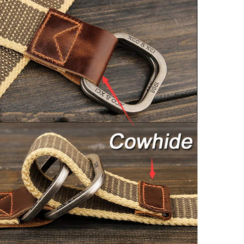 MEDYLA  Belts For Men Double buckle Striped Adult Casual Men Knitted  Belt Man Canvas Lengthen Strap