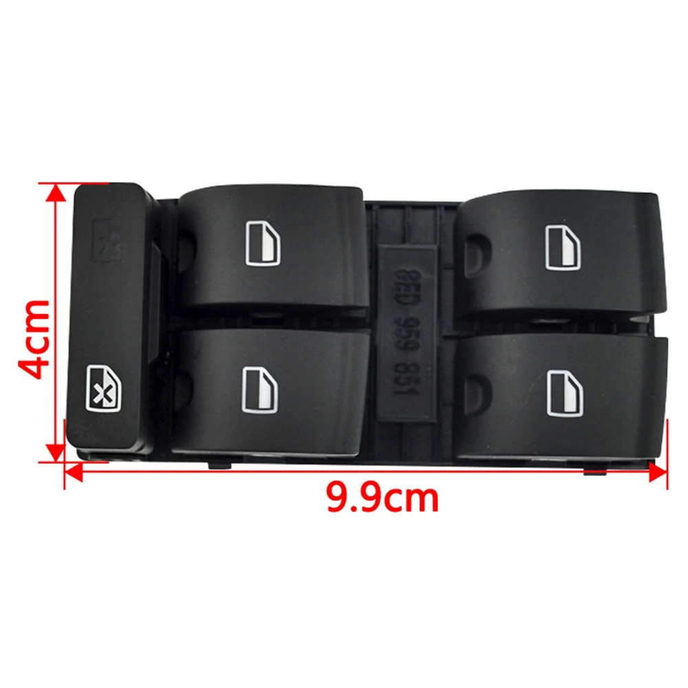 runmade Driver Side Electric Power Master Window Switch Panel for Audi A4 B6 B7 Window Switches 8ED 959 851 8E0 959 851