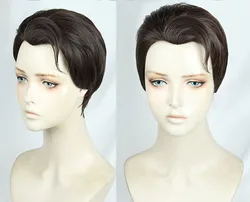 Detroit Become Human Connor Cosplay Wig Dark Brown Heat Resistant Synthetic Hair Anime Cosplay costume Wig + Wig Cap