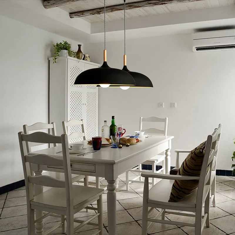 Droplight minimalismo nórdico, alumínio branco preto E27 luminária pendente para pendurar tipo restaurante lustres teto