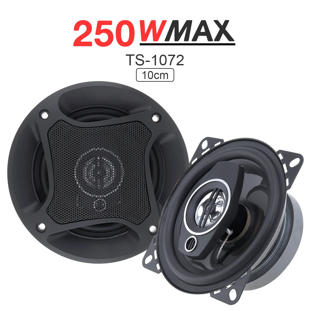 2Pcs 4 Inch 10cm 250W Car Coaxial  Auto Audio Music Stereo Full Range Frequency Hifi Speakers Non-destructive Installation