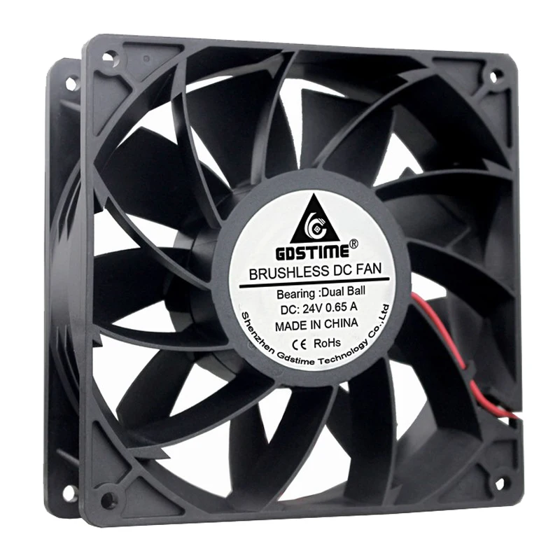 แบริ่งแบริ่ง Gdstime 140 มม. x 140 มม. x 38 มม. 14 ซม. 24 V 0.65A Cooling Fan ความดัน axial Cooling พัดลมขนาดใหญ่ 140 มม. การไหลของอากาศ Cooler